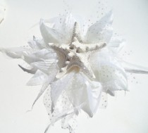 wedding photo - Starfish Corsage / Starfish Hair Accessory / Bridesmaids Pin / Beach Wedding Clip on Starfish