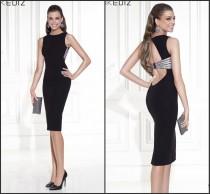 wedding photo - Noble Sheath 2015 Tarik Ediz Black Short Prom Dresses Party Crew Neck Backless With Crystal Beaded Homecoming Party Gowns Sleeveless Online with $91.92/Piece on Hjklp88's Store 