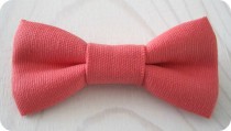 wedding photo - Coral textured cotton bowtie in Newborn, Infant/Toddler, Youth sizing - groomsmen, ringbearers, birthday, photo prop father son sibling sets