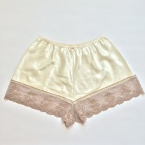 wedding photo - 70s Satin Tap Shorts Pinup High Waisted Shorts Lace Trim Tap Pants white silky Retro Bloomers Delicate Lingerie Pin Up Cutesy night shorts