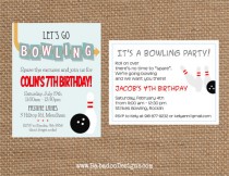 wedding photo - BOWLING Birthday + Adult + Competition + Wedding + Rehearsal Dinner Invitation (multiple styles - Full Service Printing & Coordinating Items