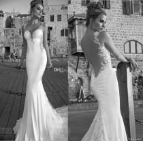 wedding photo -  2015 New Arrival Galia Lahav Sheer Backless Wedding Dresses Vintage Lace Bead Open Back Wedding Dress Spaghetti Bridal Gown, $129.85 