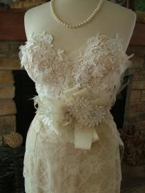 wedding photo - Wedding Bustier custom dress with any style skirt Marilyn Monroe 1950s vintage inspired lace dress