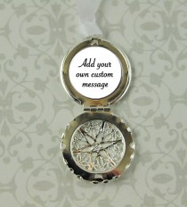 wedding photo - Custom Bridal Bouquet Locket Charm, Wedding Charm, Add Your Own Personalized Quote or Message