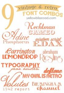wedding photo - Vintage & Retro Inspired Free Font Combinations