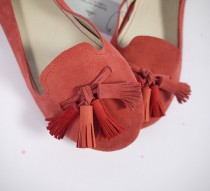 wedding photo - The Loafers Shoes in Geranium Red Suede and Matching Red Tassels - Handmade Leather Shoes