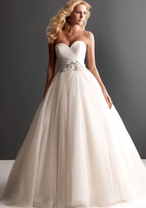 wedding photo -  ruched strapless tulle ball gown Wedding Dress - Cheap-dressuk.co.uk