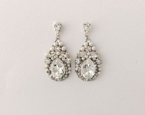 wedding photo -  Wedding Earrings, Bridal Earrings, Vintage Style, Swarovski Crystals, Pearl Earrings, Teardrop Earrings, Bridal Jewelry - PAIGE