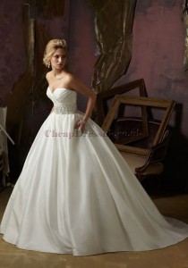 wedding photo -  Taffeta Ball Gown Sweetheart Sleeveless With Criss Cross Bodice Wedding Dress