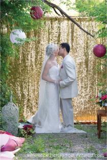wedding photo -  Sequin Wedding Head Table Backdrop
