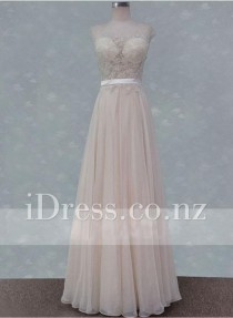 wedding photo -  Lace Top Cap Sleeve Embroidered Long Elegant Evening Dress