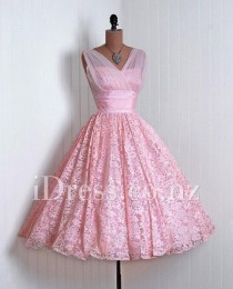 wedding photo -  Sleeveless Pink Sleeveless V-neck Lace Designer Prom Dress