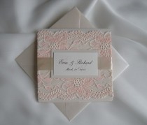 wedding photo -  Wedding Invitation, Lace Wedding Invitation, Blush Lace Wedding Invita