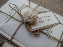 wedding photo -  Wedding Invitation, Rustic Wedding Invitation, Kraft Invitations | JRTDaisy - Wedding on ArtFire