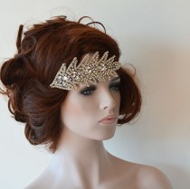 wedding photo -  Rhinestones Leaf Headband, Bridal Headband, Wedding Headband, Wedding Hair Accessory, Bridal Hair Accessories
