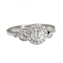 wedding photo -  Flower Engagement Ring - Roman Crown Leaves Engagement Ring- art deco, engagement ring, vintage, leaf ring, antique