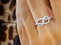 wedding photo -  Infinity Knot Diamond Ring - Infinity engagement ring - The Original -