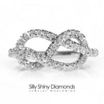wedding photo -  Silly Shiny Diamonds by Shanie infinity knot diamond ring - unique engagement ring - unique wedding ring