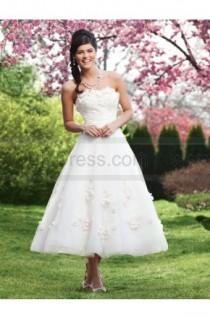 wedding photo -  Tulle Venice Lace A-line Tea Length Bridal Dress By Sincerity 3720