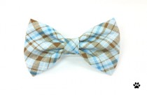 wedding photo - Blue and brown tartan plaid - cat bow tie dog bow tie