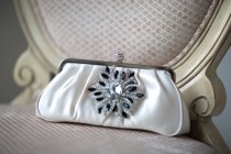 wedding photo - Bridal Purse, Champagne Bridal Handbag, Wedding purse, Bridal Clutch
