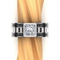 wedding photo - Same Sex 2 Carat Diamond Engagement Ring in Platinum - Masculine Ring