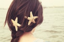 wedding photo - Starfish Hair Barrette, Starfish Hairclip, Mermaid Accessories, Beach Weddings