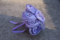 wedding photo - SALE: Spring Lilac Satin and Bridal Button Bouquet