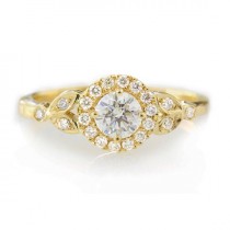 wedding photo -  Rome Crown Diamond Engagement Ring, Yellow Gold Engagement Ring 
