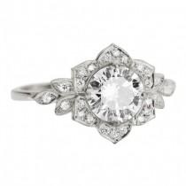 wedding photo -  Lily Flower Engagement Ring - 1 carat diamond ring: price 1600$-4940$