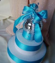wedding photo - Mirror Ball Bouquet Cake Topper Disco Birthday Parties Turquoise Bridal Accessories New Years Weddings Festive Decoration Anniversaries