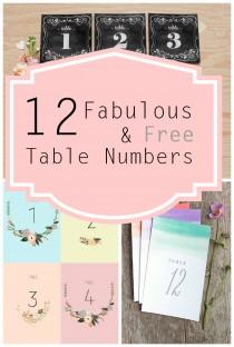 wedding photo - Free Printable Table Numbers