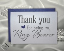 wedding photo - Ring bearer wedding card gift for ring bearers thank you for being my ring bearer for weddings note card greeting cards with color envelopes