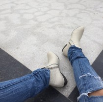 wedding photo - Sale 35% off White ankle boots - creamy heel booties - Handmade by ImeldaShoes