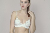 wedding photo - cotton lace bralette with silk lining and band - BRIDAL lace - made to order