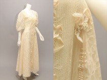 wedding photo - Vintage Bridal Dress- 80s Wedding Gown - Ballet Length Wedding Dress
