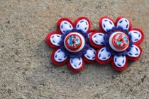 wedding photo - Red White and Blue Felt Button Shoe Clips