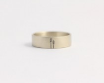 wedding photo - Wedding Ring, Engagement Ring or Wedding Band Men's, Women's Matte Gold Woodland Wedding two Pine Trees