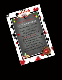 wedding photo - Casino Party Invitation/40th Birthday Invitation/ Blackjack/Bachelor Party/ Poker Night/ Las Vegas/ Bachelorette