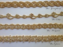 wedding photo - Gold Wedding belt, Gold bridal sash, Gold Rhinestone, Gold Diamond Sashes, Bride, Wedding, Fall