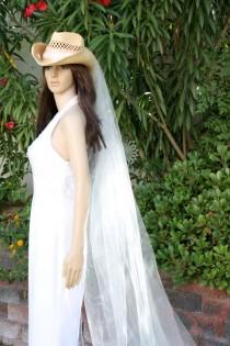 wedding photo - WESTERN COWBOY HAT, Country Bridal Hat, Western style cowgirl bride, Western Bridal Veils by LasVegasVeils