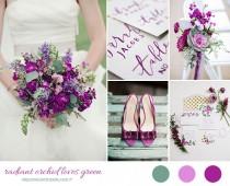 wedding photo - Matrimonio Radiant Orchid e verde: un'inspiration board