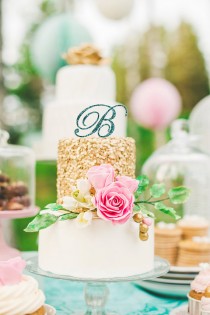 wedding photo - Wedding Cake Topper Letter Monogram in Glitter - Letter Cake Topper for Party Event Wedding Cake, Engagement, Shower, Etc. (Item - CTL900)