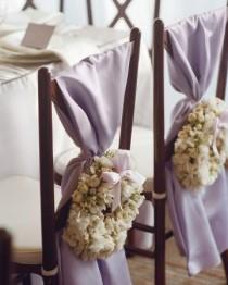 wedding photo - Satin Chair Sash - Lavender [404118]