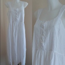 wedding photo - Free Shipping Vintage White Cotton Nightgown, French Maid, White Cotton Nightgown, Vintage Cotton Nightgown, Cotton Nightgown, Nightgown