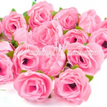 wedding photo - 50pcs Pink 30mm Small Tea Bud Silk Flower Heads For Clips Bridal Wedding Party Home Decor HS0003-15