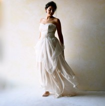 wedding photo - Boho Wedding Dress, Alternative Wedding Gown, Strapless Wedding Dress, Fairy Wedding Dress, Beach Wedding Dress, Backless Wedding Dress