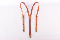 wedding photo - Hand Stitched Brown Wedding Leather Suspender Mens Suspenders Party Suspenders Casual Suspenders 0191