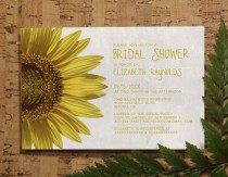 wedding photo - Sunflowers Bridal Invitations, Bridal Shower Invitations, Wedding Shower Party Invites, Printable, Digital PDF, DIY Template, Printed Cards