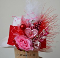wedding photo - Top Hat Fascinator, Valentines Heart